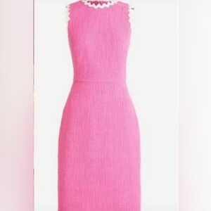J.Crew Pink Tweed Dress With Rickrack Trim 00